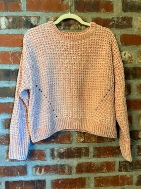 S52 - Peach Chunk-Knit Crewneck Sweater - So soft!!!